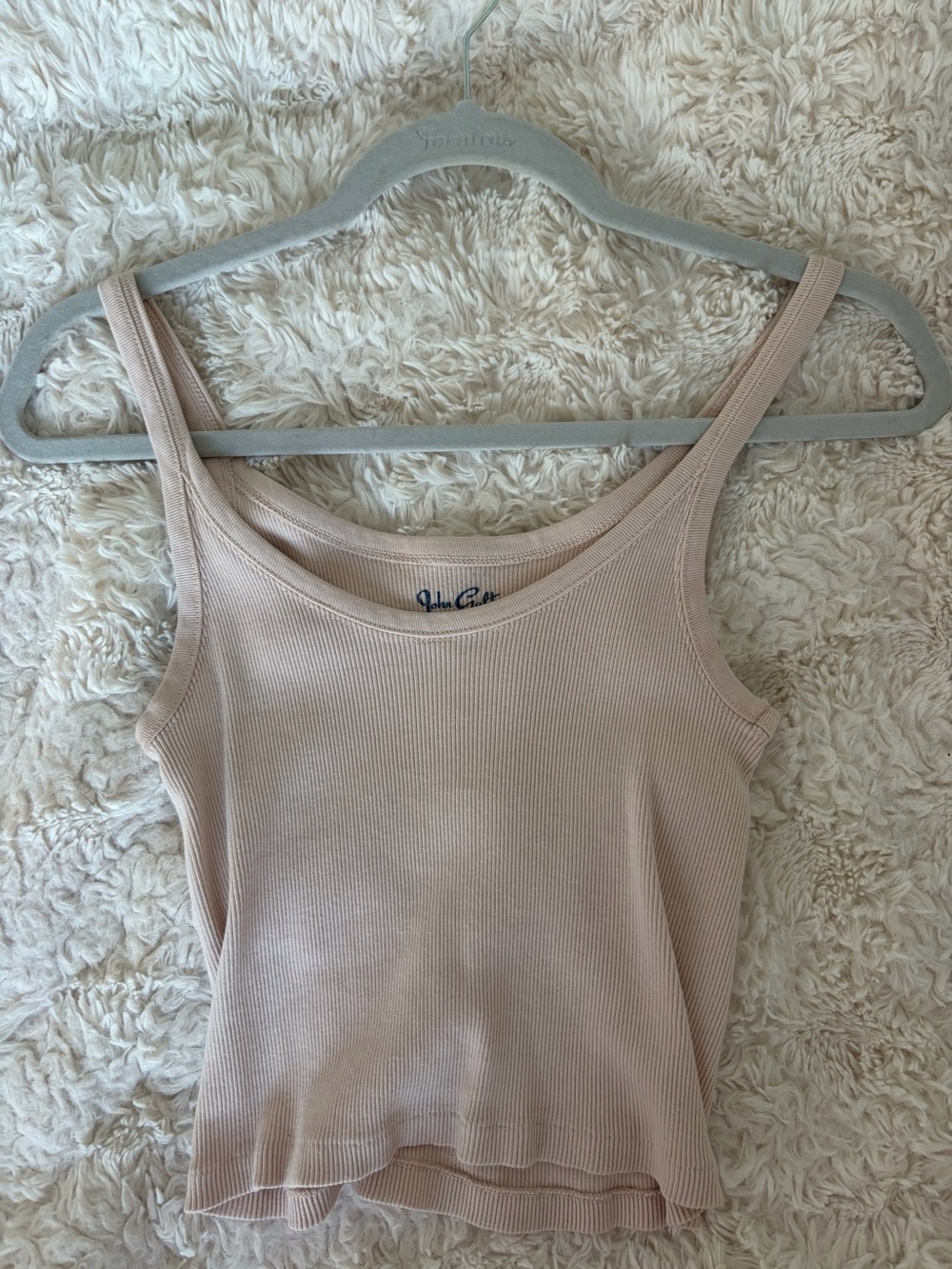 Brandy Melville Light Blush Ribbed Tank Top